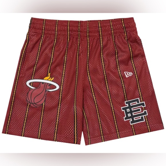 Eric Emanuel X NBA Miami Heat New Era Shorts Size Large NWT, sealed plastic bag